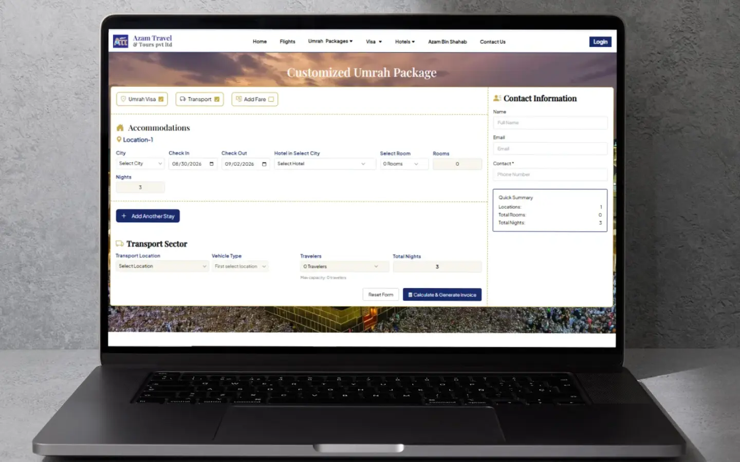 Travel & Tour Calculator Screenshot