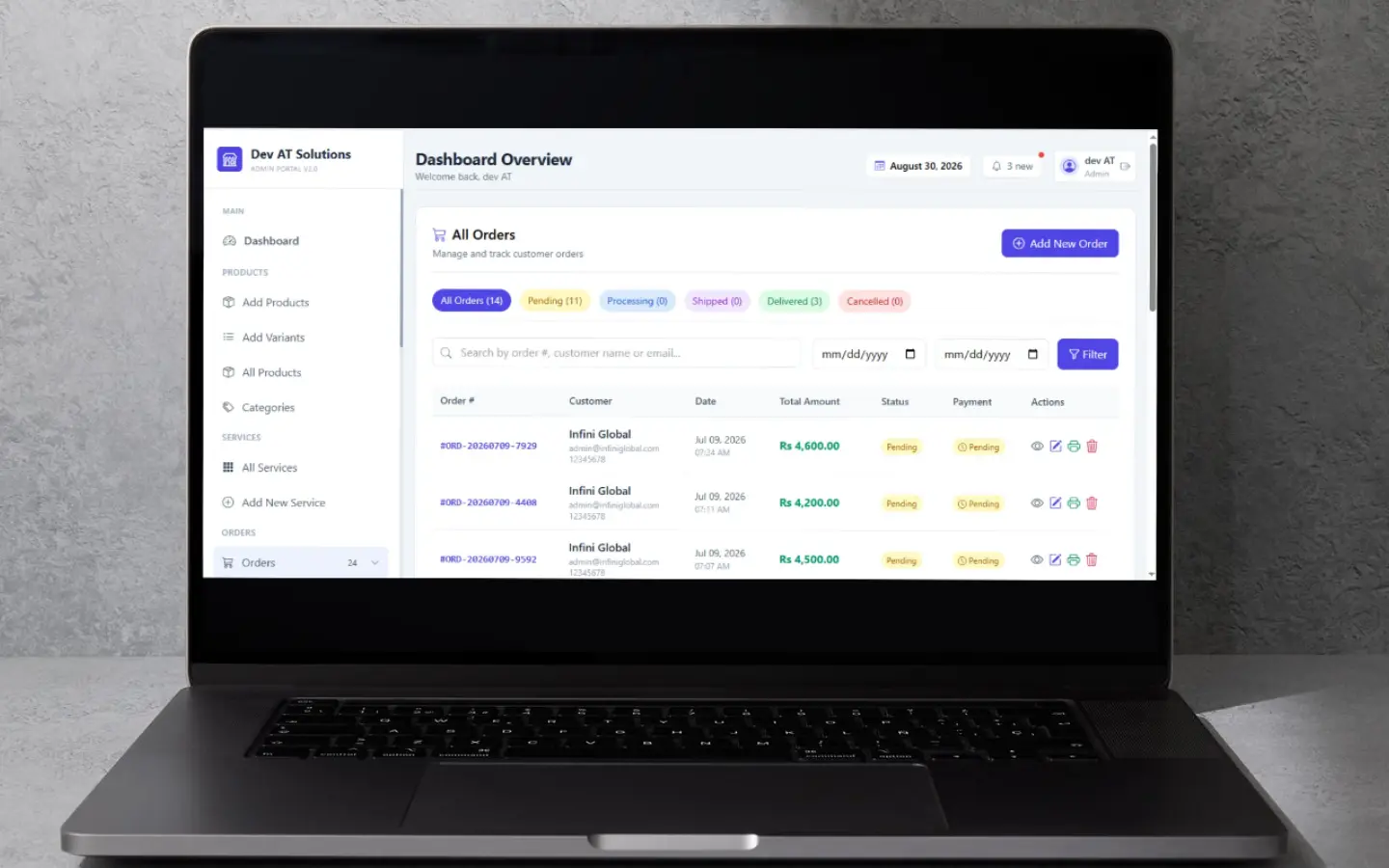 Order Management Dashboard