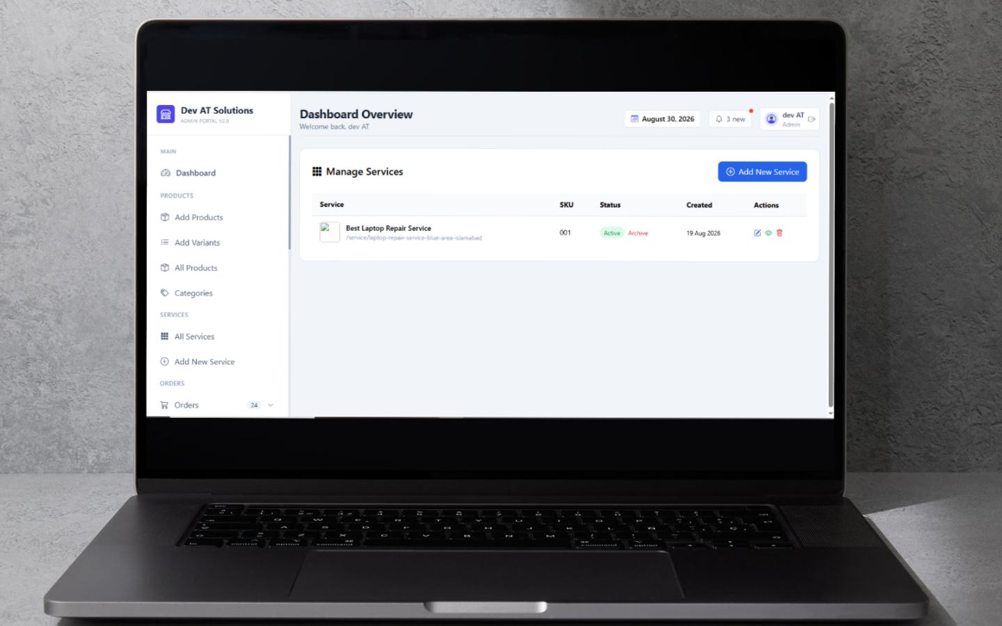 Services System - Service Management
